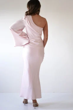 Fashion Sylvana Silky Maxi Dress | Pink Lange Kleider|Maxikleider