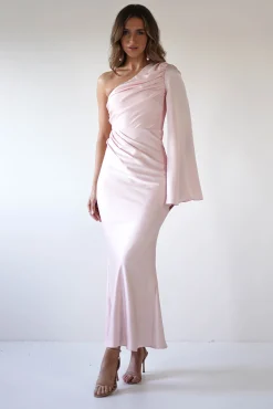 Fashion Sylvana Silky Maxi Dress | Pink Lange Kleider|Maxikleider