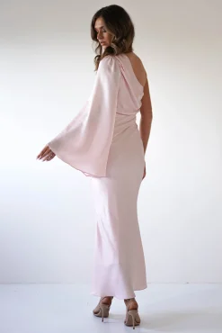 Fashion Sylvana Silky Maxi Dress | Pink Lange Kleider|Maxikleider