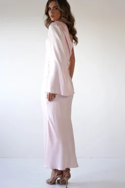 Fashion Sylvana Silky Maxi Dress | Pink Lange Kleider|Maxikleider
