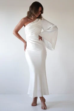 Discount Sylvana Silky Maxi Dress | Ivory Lange Kleider|Maxikleider