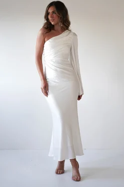 Discount Sylvana Silky Maxi Dress | Ivory Lange Kleider|Maxikleider