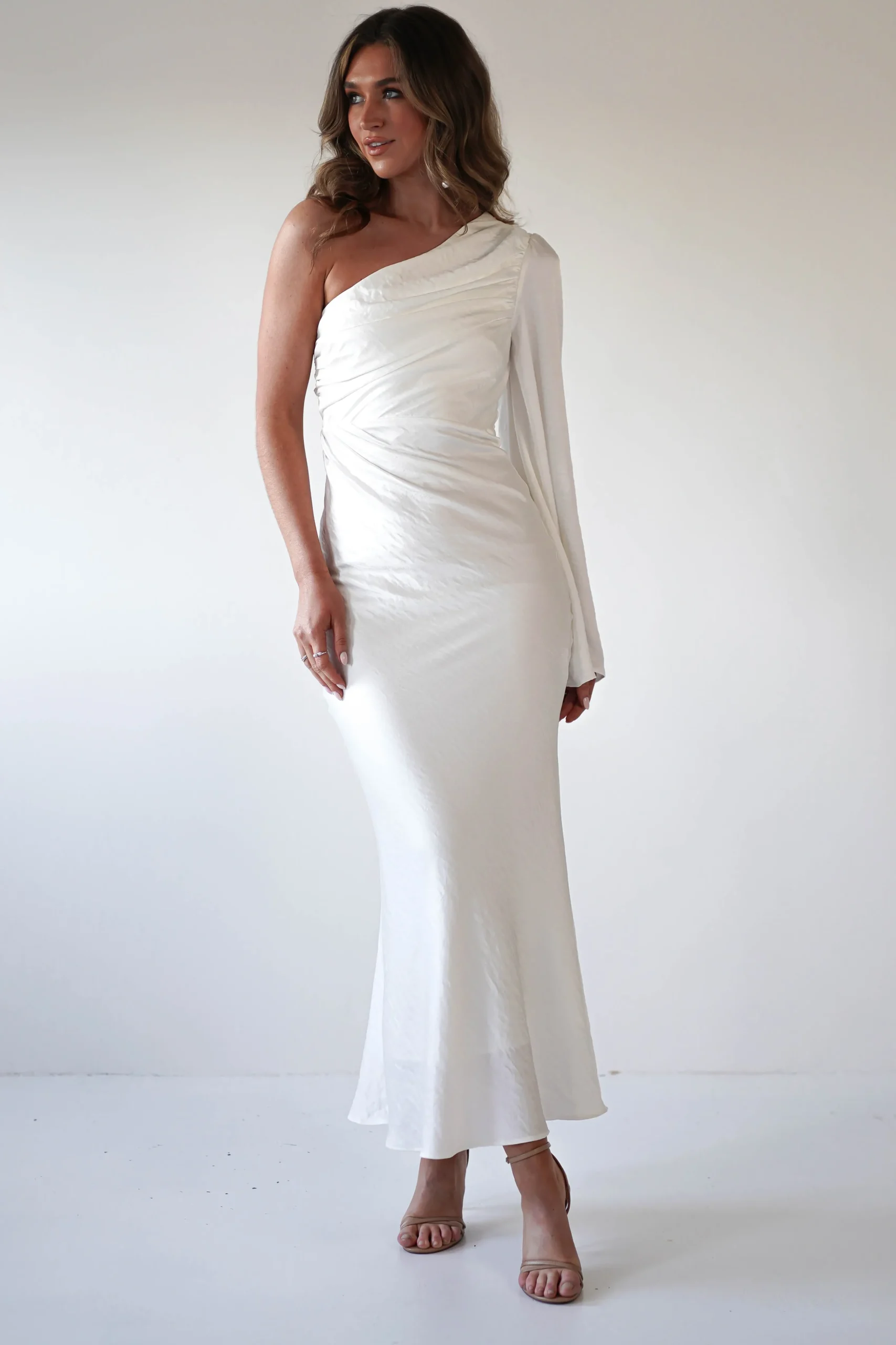 Discount Sylvana Silky Maxi Dress | Ivory Lange Kleider|Maxikleider