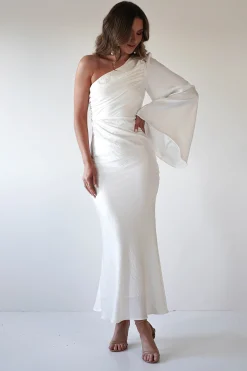 Discount Sylvana Silky Maxi Dress | Ivory Lange Kleider|Maxikleider