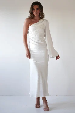 Discount Sylvana Silky Maxi Dress | Ivory Lange Kleider|Maxikleider