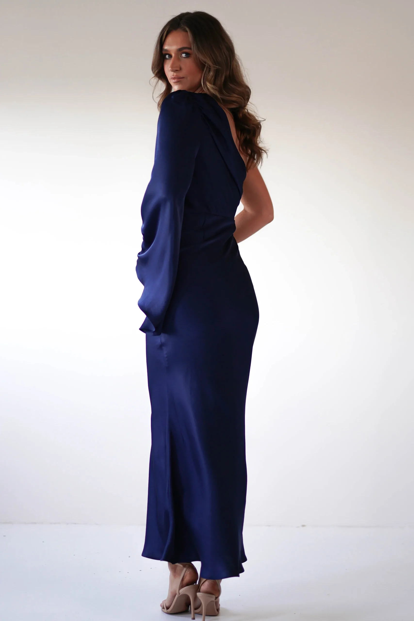Outlet Sylvana Silky Maxi Dress | Navy Lange Kleider|Maxikleider