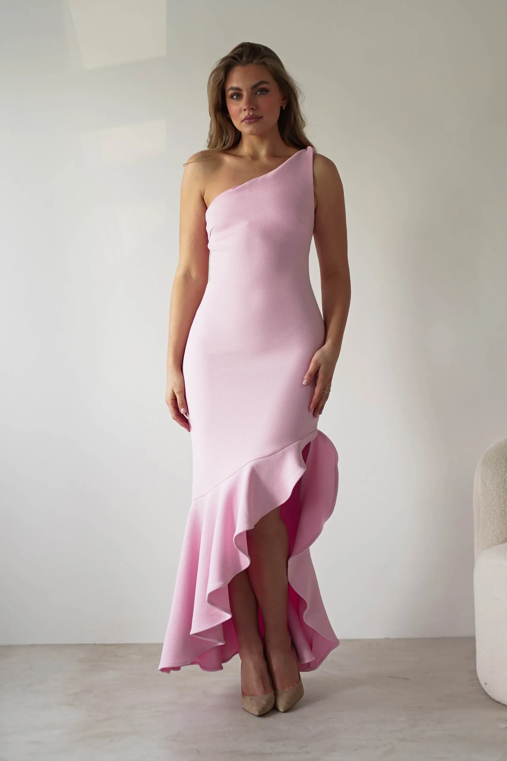 Best Tabitha Textured Bodycon Midaxi Dress | Pink Lange Kleider|Maxikleider