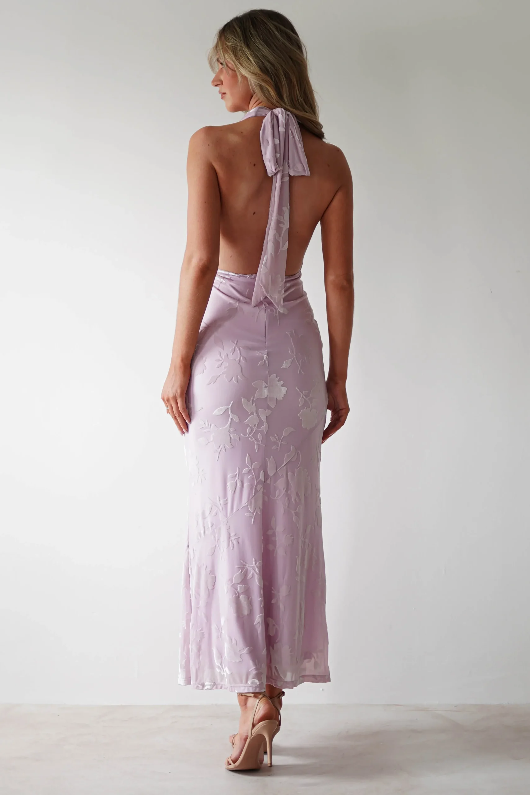 Fashion Tara Floral Jacquard Maxi Dress | Light Lilac Lange Kleider|Maxikleider