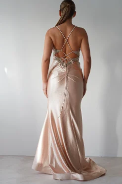 Outlet The Butterfly Embellished Bodycon Gown | Gold Sommerkleider|Sommerkleider