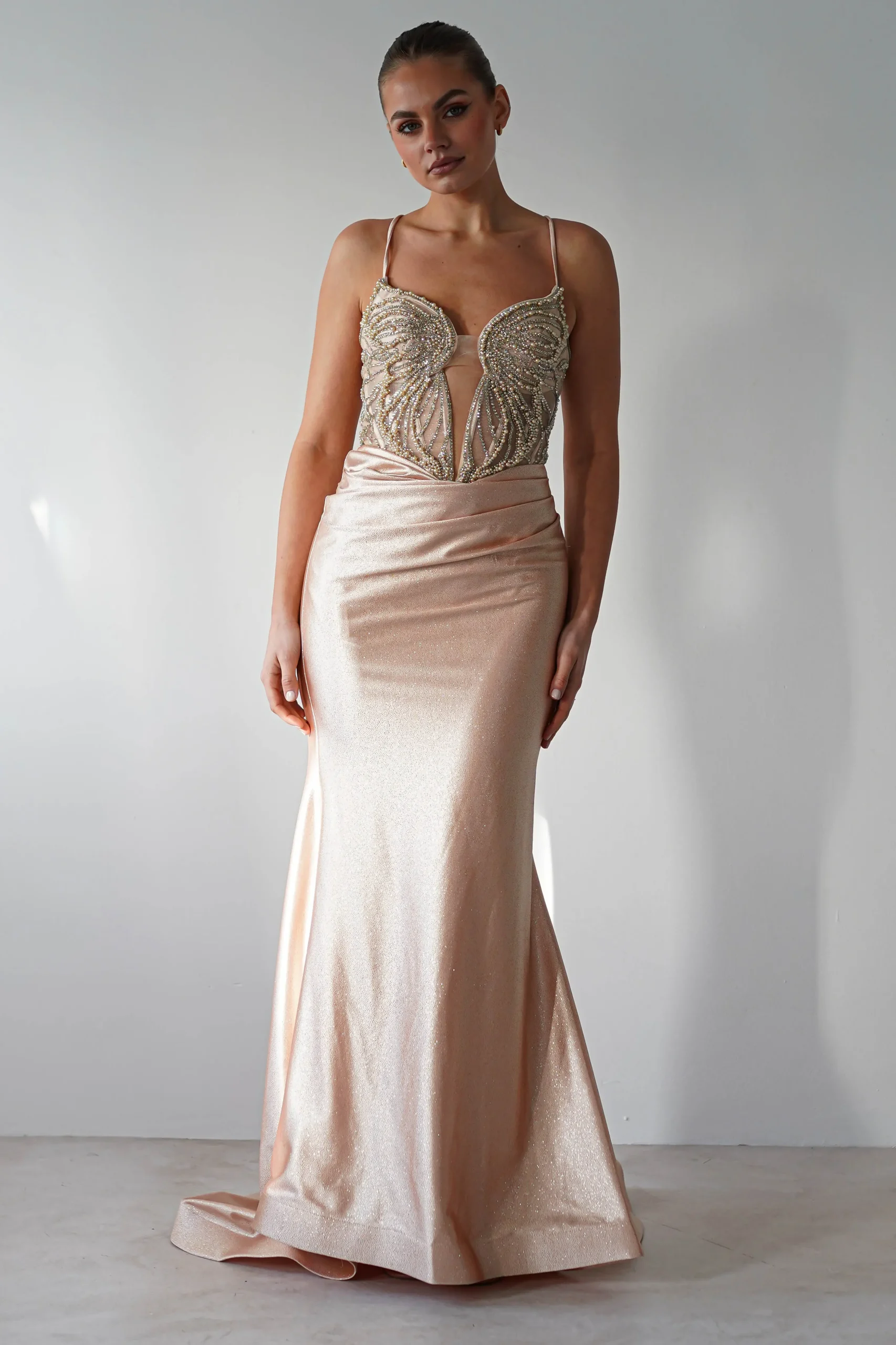 Outlet The Butterfly Embellished Bodycon Gown | Gold Sommerkleider|Sommerkleider