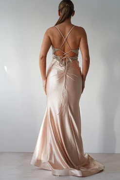 Outlet The Butterfly Embellished Bodycon Gown | Gold Sommerkleider|Sommerkleider
