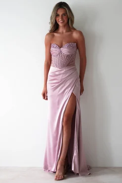 New Theodora Strapless Embellished Gown | Mauve Sommerkleider|Sommerkleider