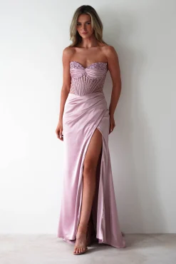 New Theodora Strapless Embellished Gown | Mauve Sommerkleider|Sommerkleider