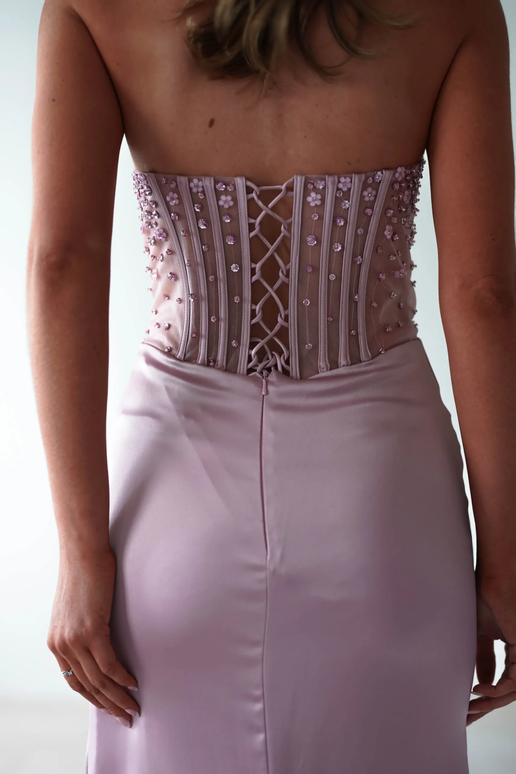 New Theodora Strapless Embellished Gown | Mauve Sommerkleider|Sommerkleider