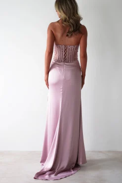 New Theodora Strapless Embellished Gown | Mauve Sommerkleider|Sommerkleider