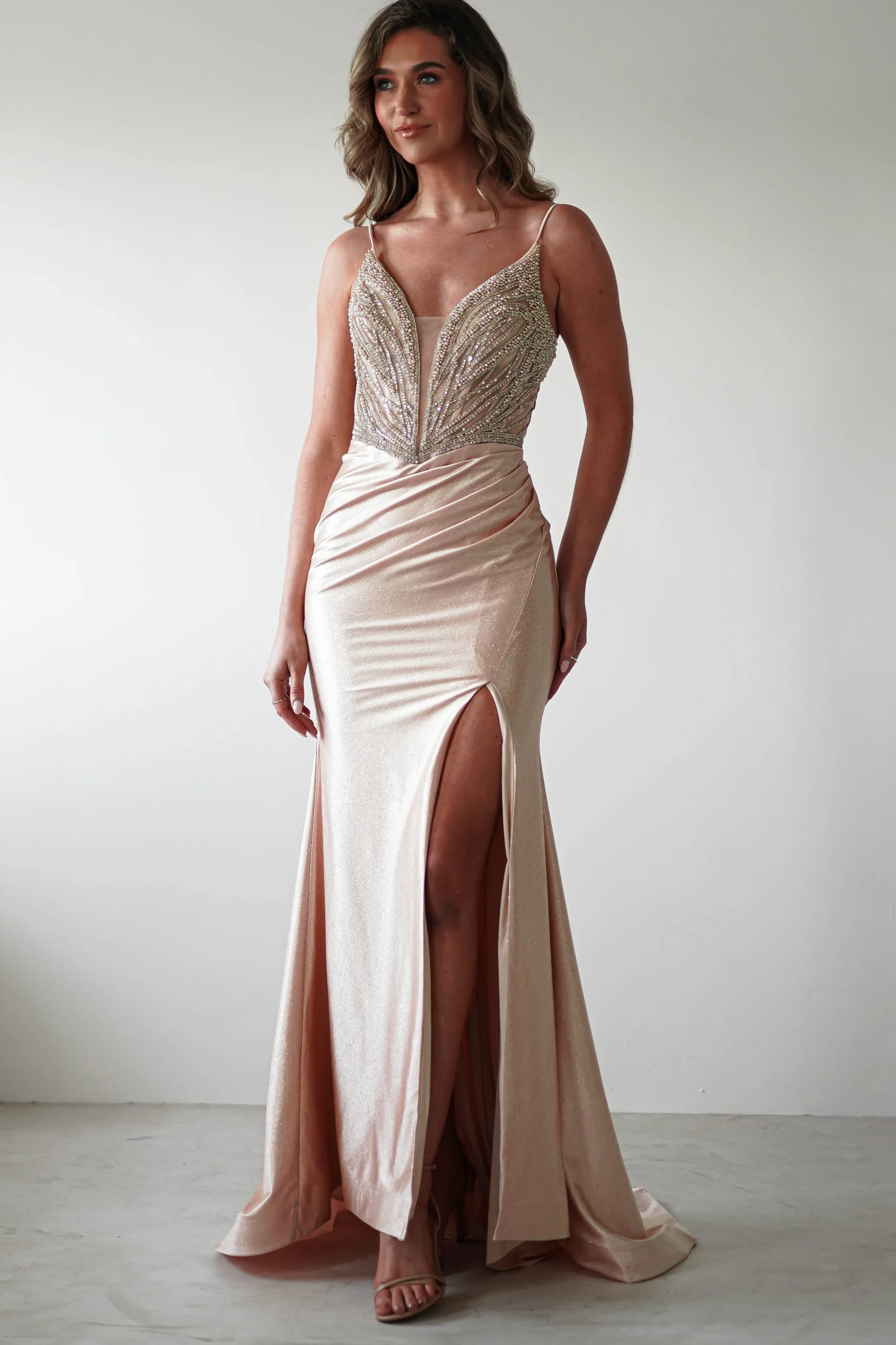 Fashion Tiah Glitter Embellished Gown | Gold Sommerkleider|Sommerkleider