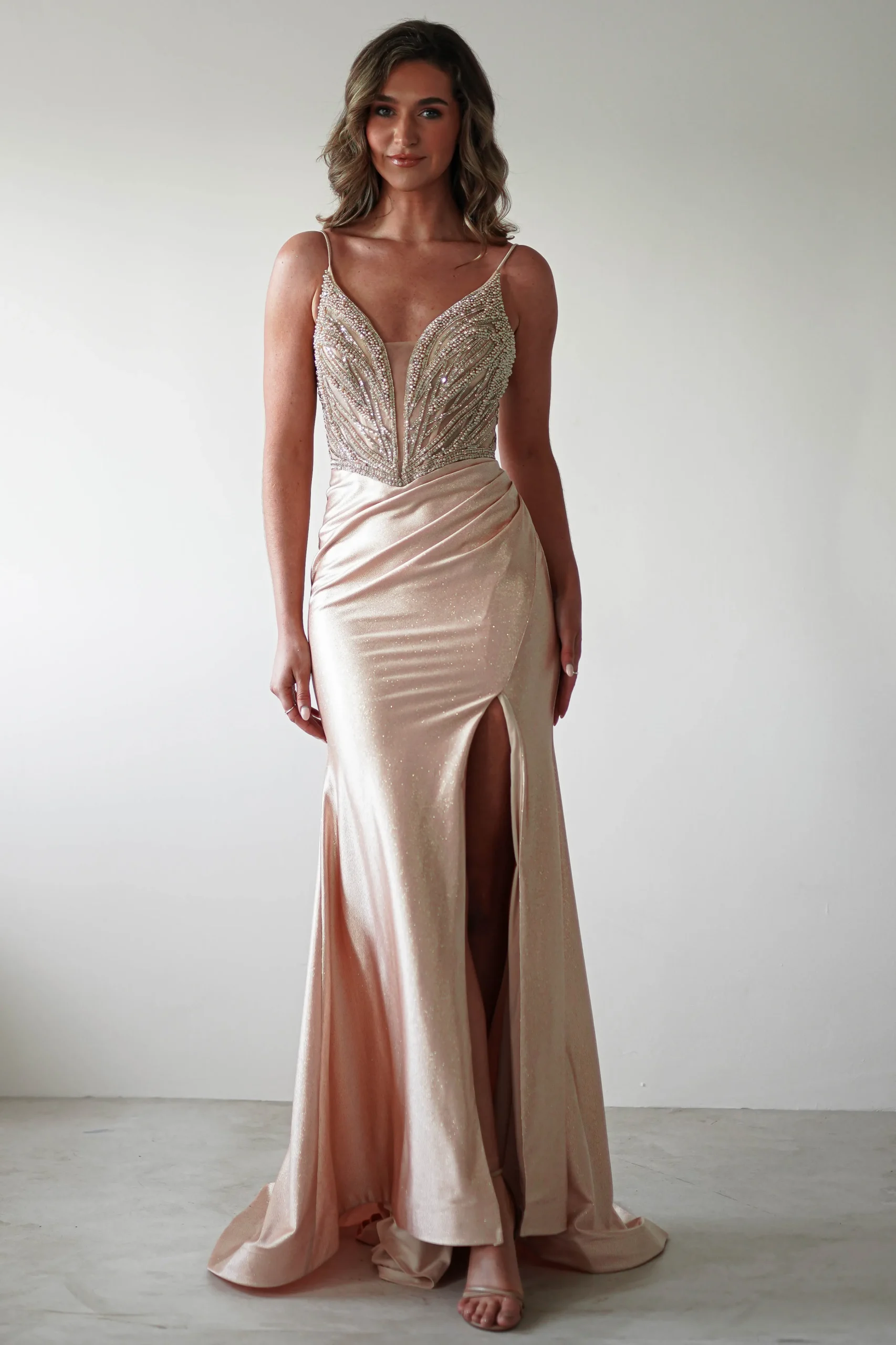 Fashion Tiah Glitter Embellished Gown | Gold Sommerkleider|Sommerkleider