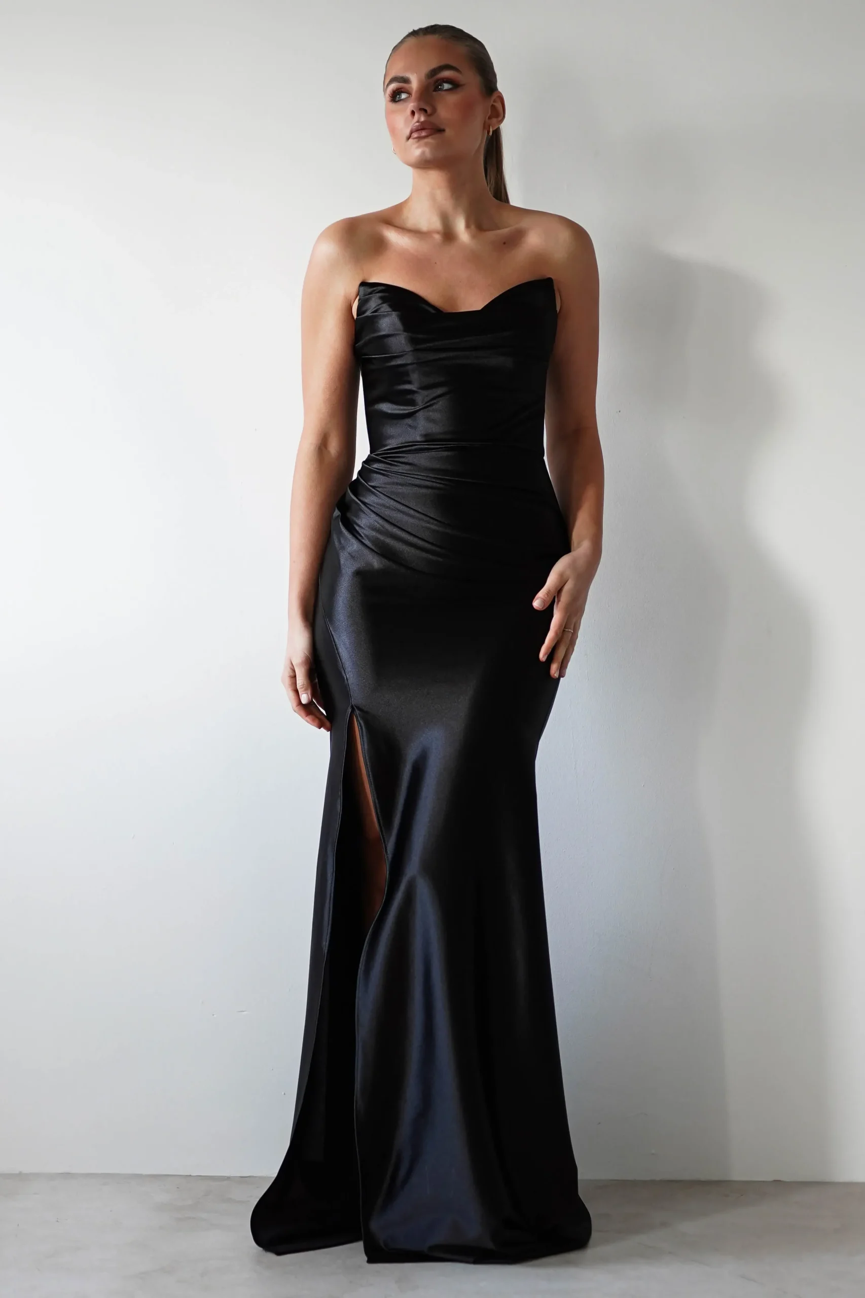 Best Venice Strapless Bodycon Gown | Black Sommerkleider|Sommerkleider