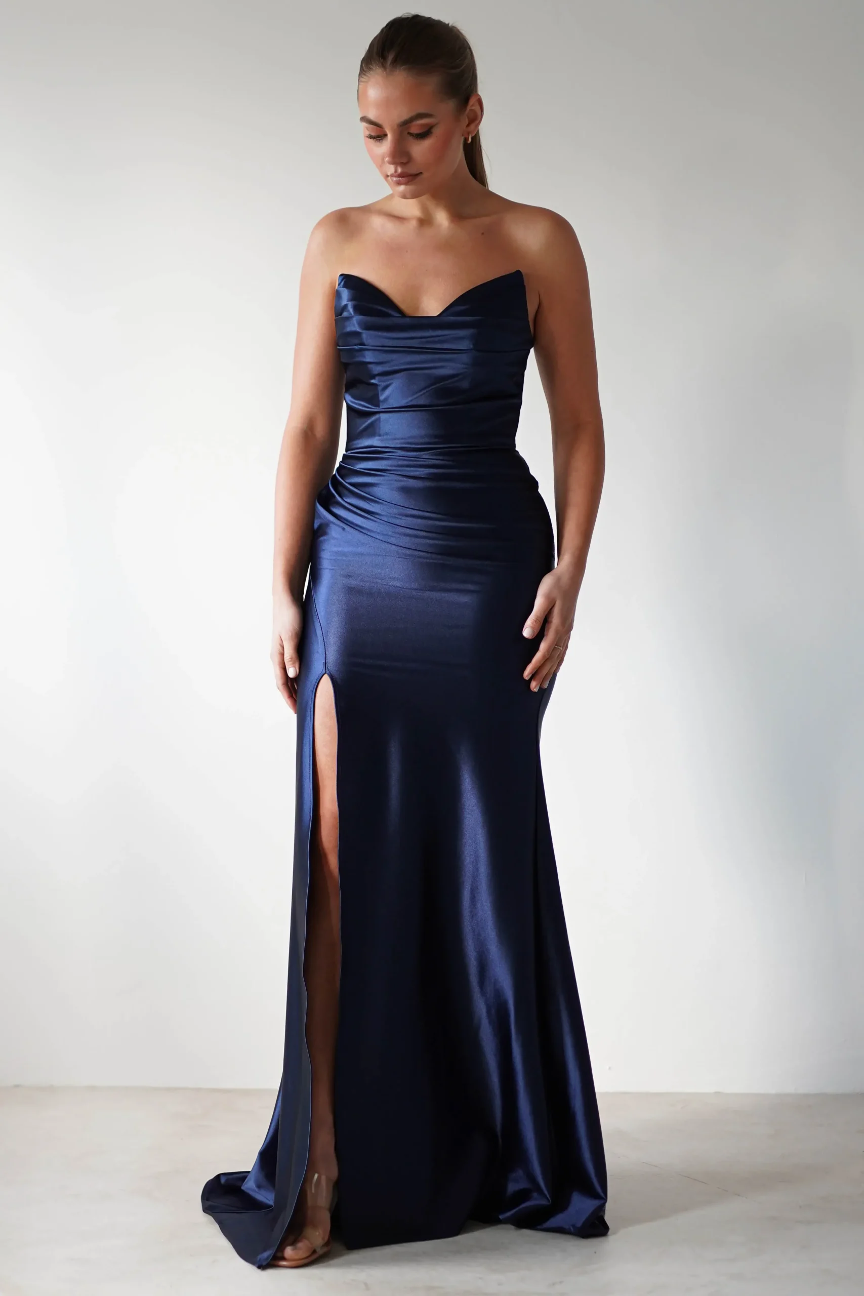 Hot Venice Strapless Bodycon Gown | Navy Sommerkleider|Sommerkleider