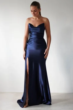 Hot Venice Strapless Bodycon Gown | Navy Sommerkleider|Sommerkleider