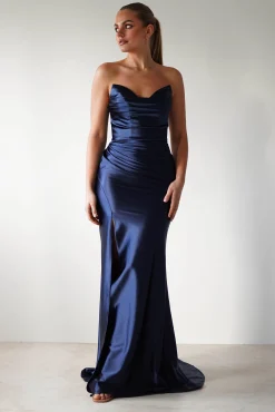 Hot Venice Strapless Bodycon Gown | Navy Sommerkleider|Sommerkleider