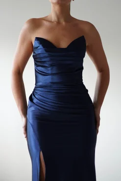 Hot Venice Strapless Bodycon Gown | Navy Sommerkleider|Sommerkleider