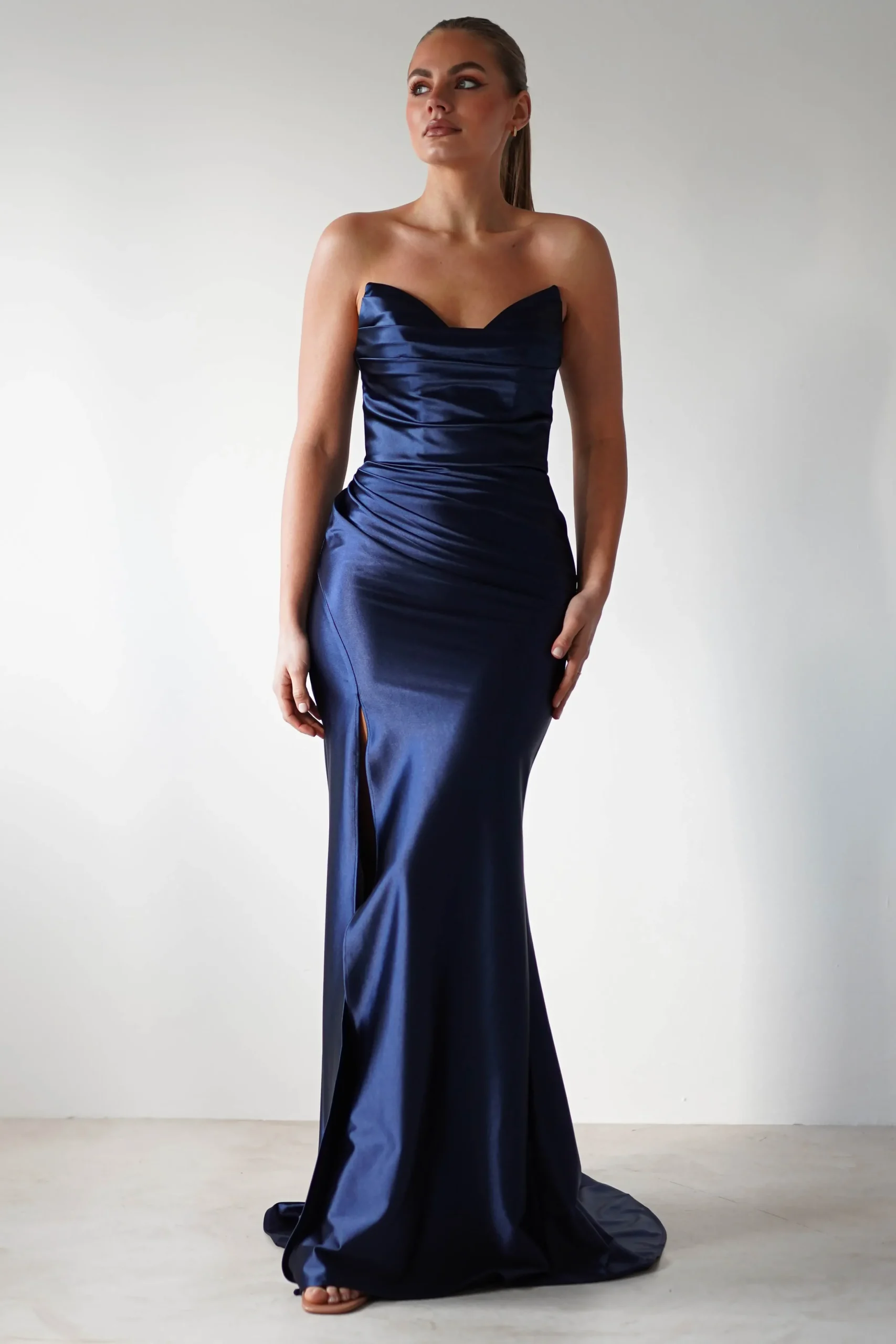 Hot Venice Strapless Bodycon Gown | Navy Sommerkleider|Sommerkleider