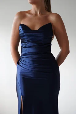 Hot Venice Strapless Bodycon Gown | Navy Sommerkleider|Sommerkleider