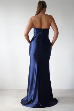 Hot Venice Strapless Bodycon Gown | Navy Sommerkleider|Sommerkleider