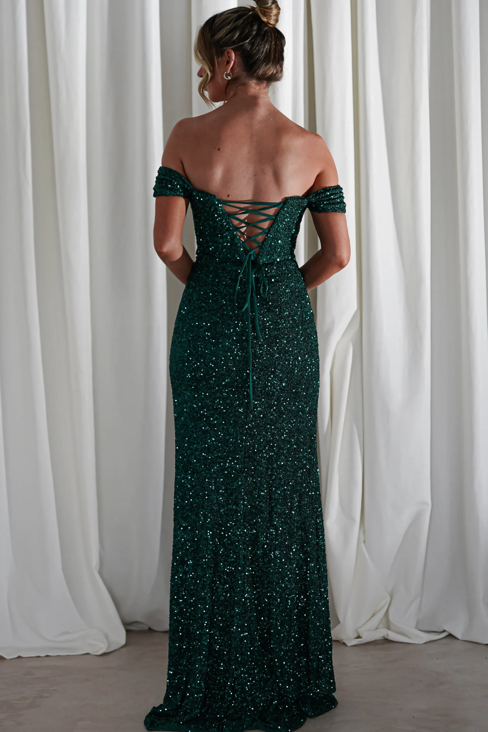 Fashion Vilma Sequin Mermaid Gown | Emerald Green Ballkleider|Ballkleider
