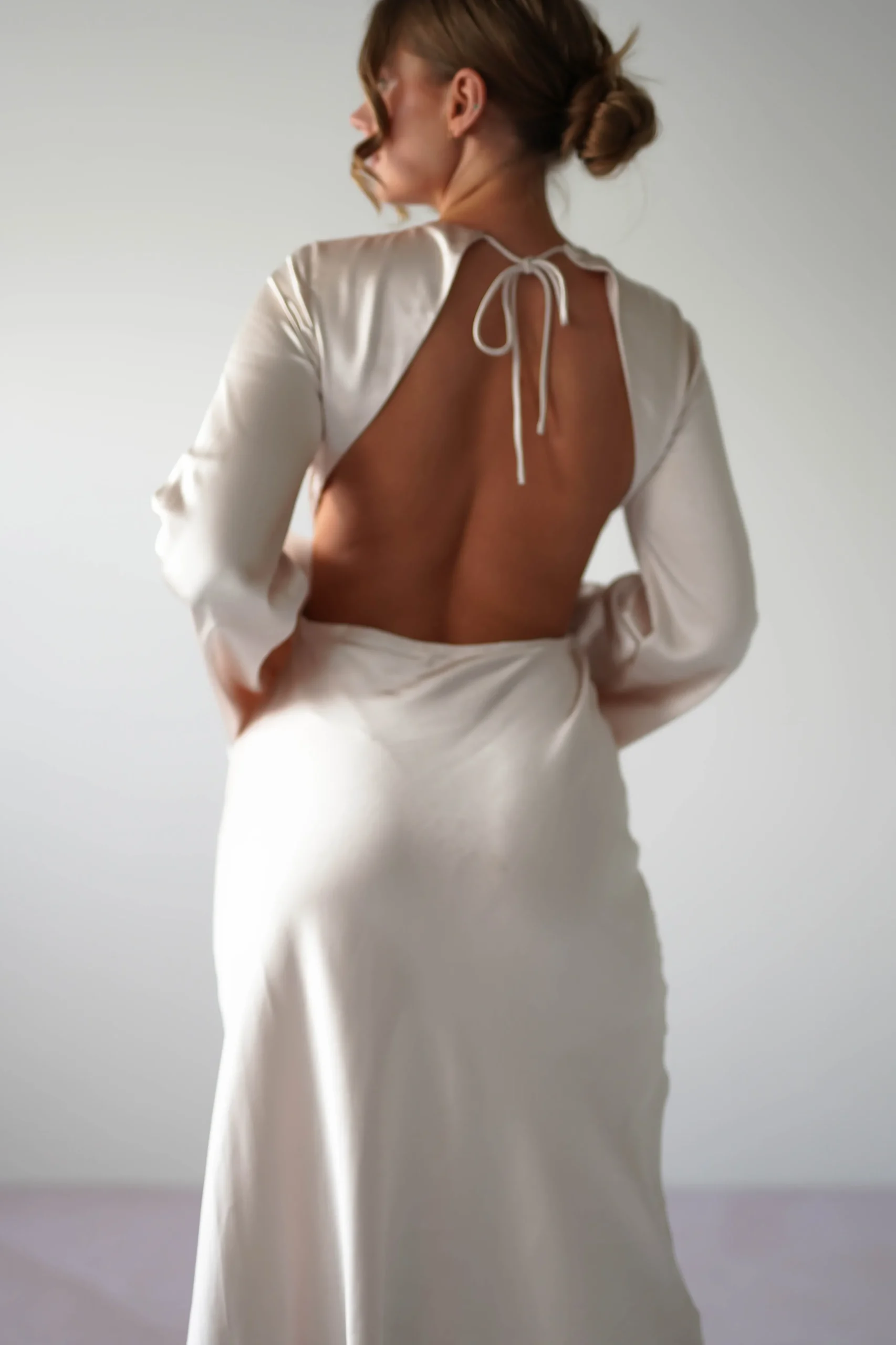 Outlet Vivian Long Sleeve Midi Dress | Champagne Mittellange Kleider|Midi-kleider